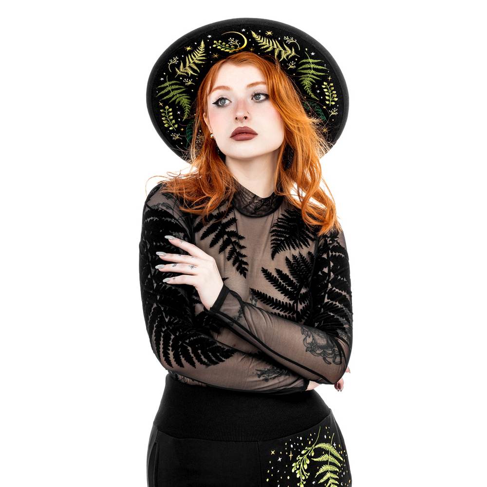 Restyle - Herbal Chapeau fedora - Large bord - Noir